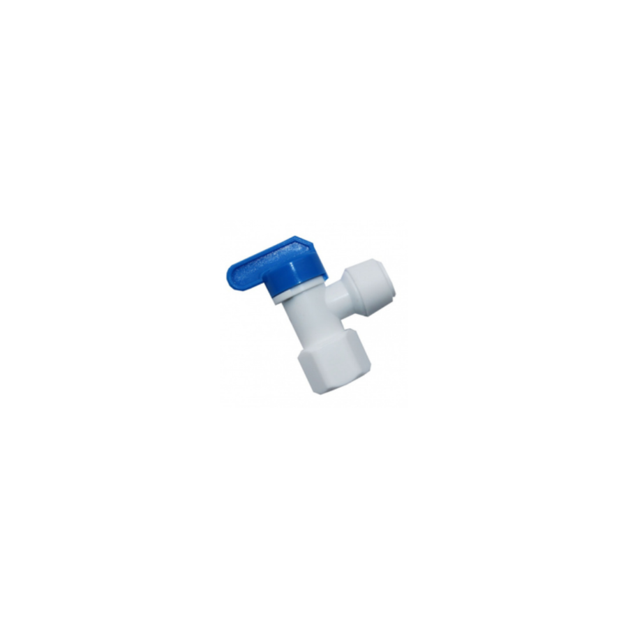 Quick Fit Σύνδεσμος-024-L 1/4'' Βαλβίδα μπίλιας για δεξαμενή RO, θηλυκό σπείρωμα – σωλήνας 1/4''»